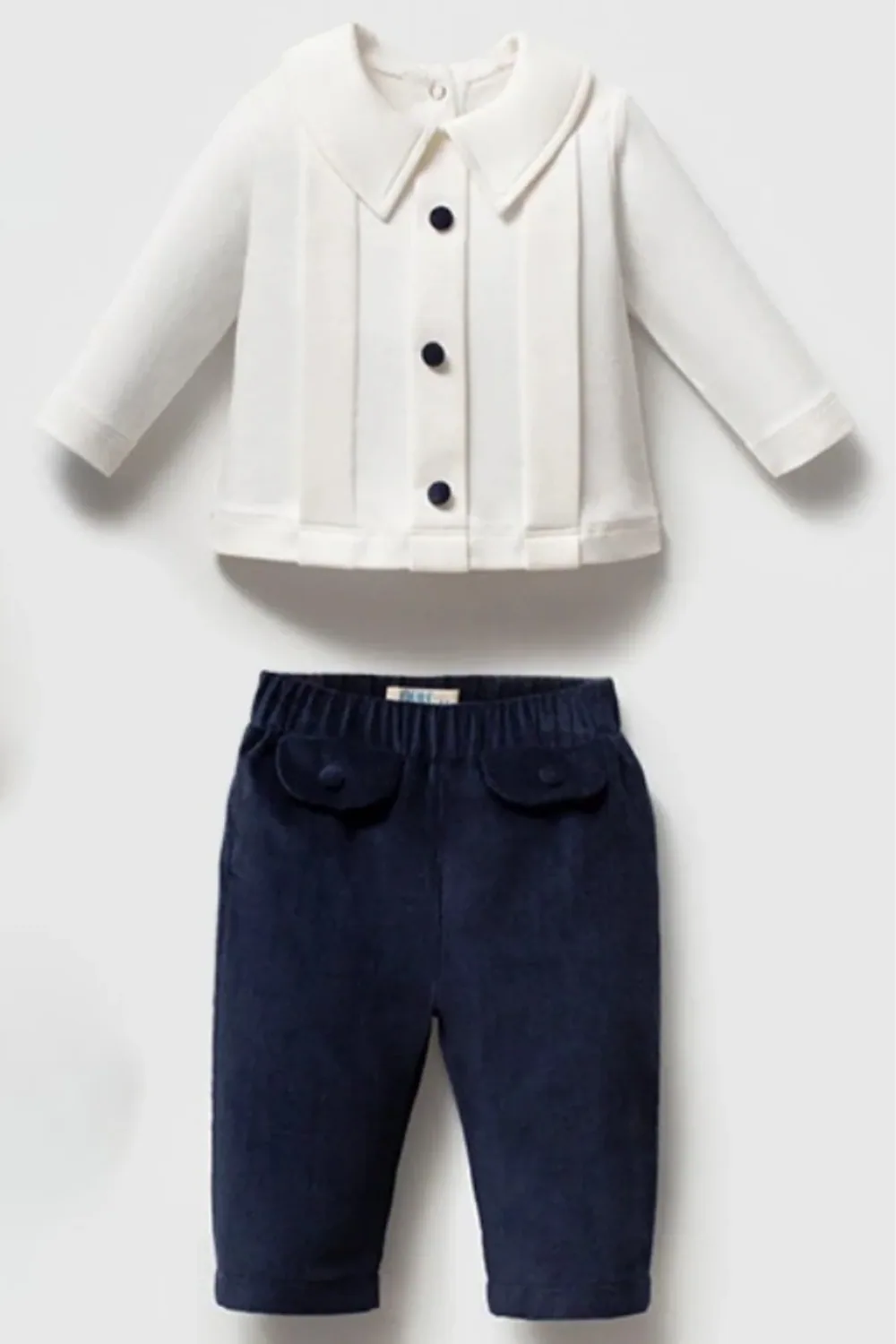 طقم رضّع ولادي تريكو من خمس قطع بكارديغان وفيونكة - صورة 4