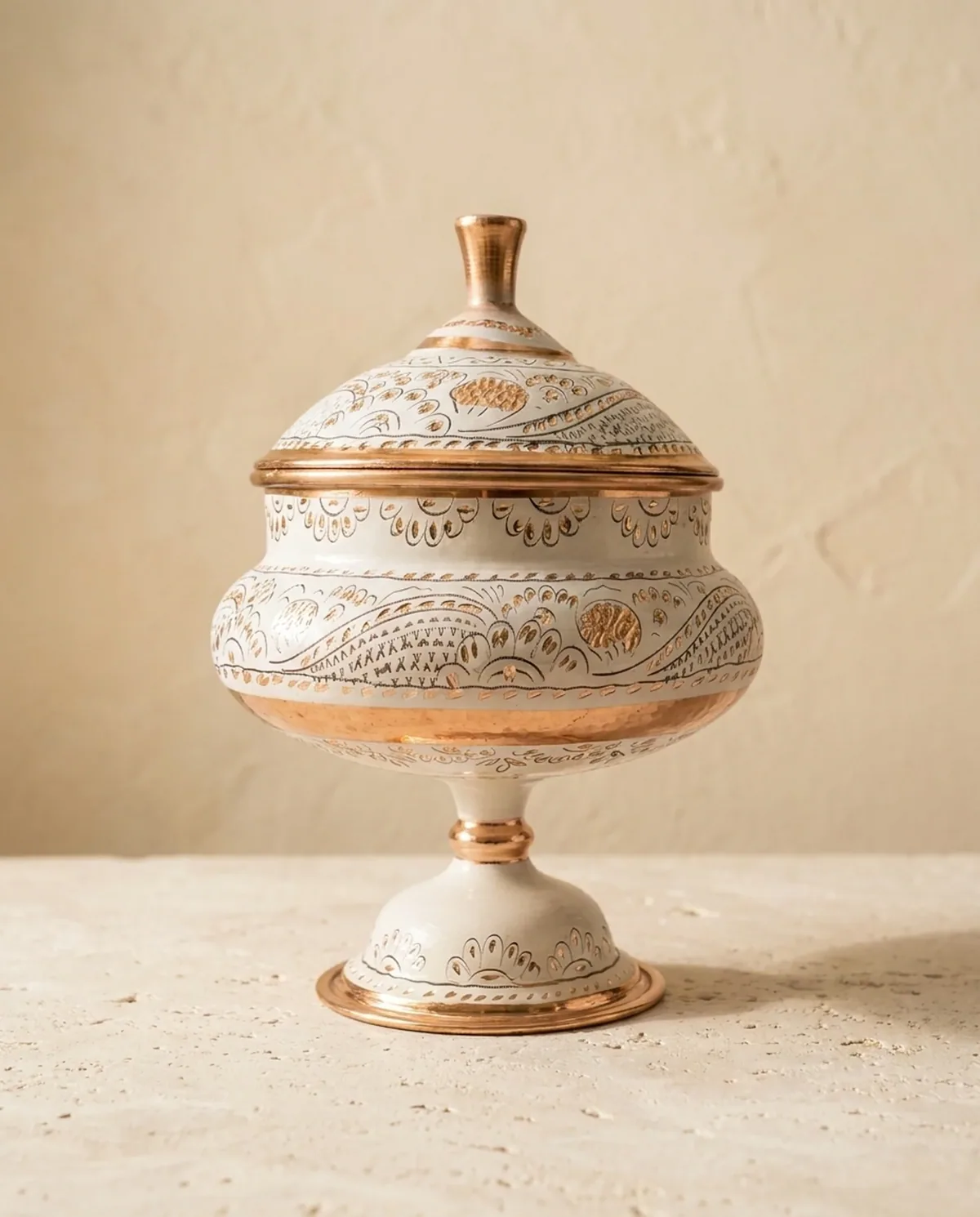 سكرية نحاس منقوشة بالمينا