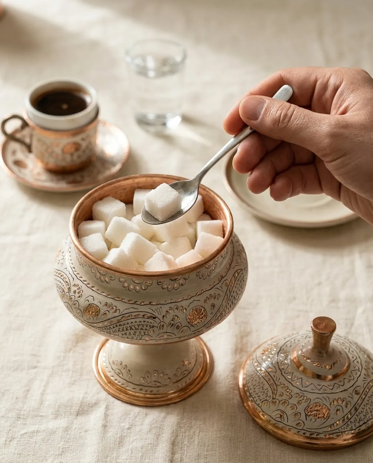سكرية نحاس منقوشة بالمينا - صورة 3