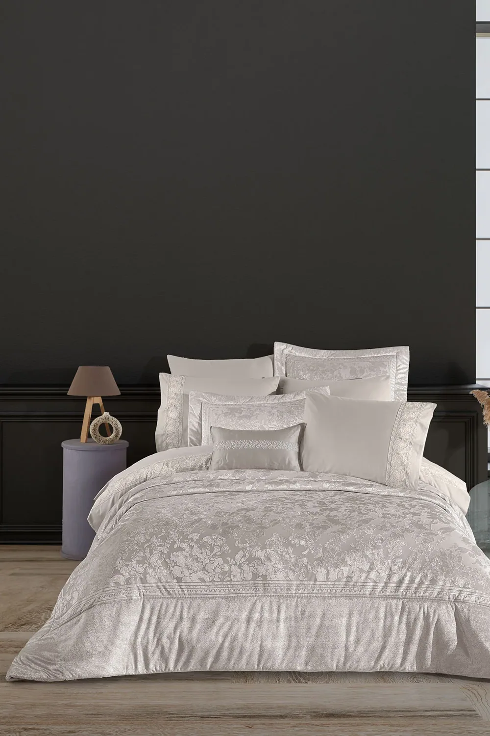 طقم عروس لغرفة النوم 10 قطع 270×260 سم - حجري