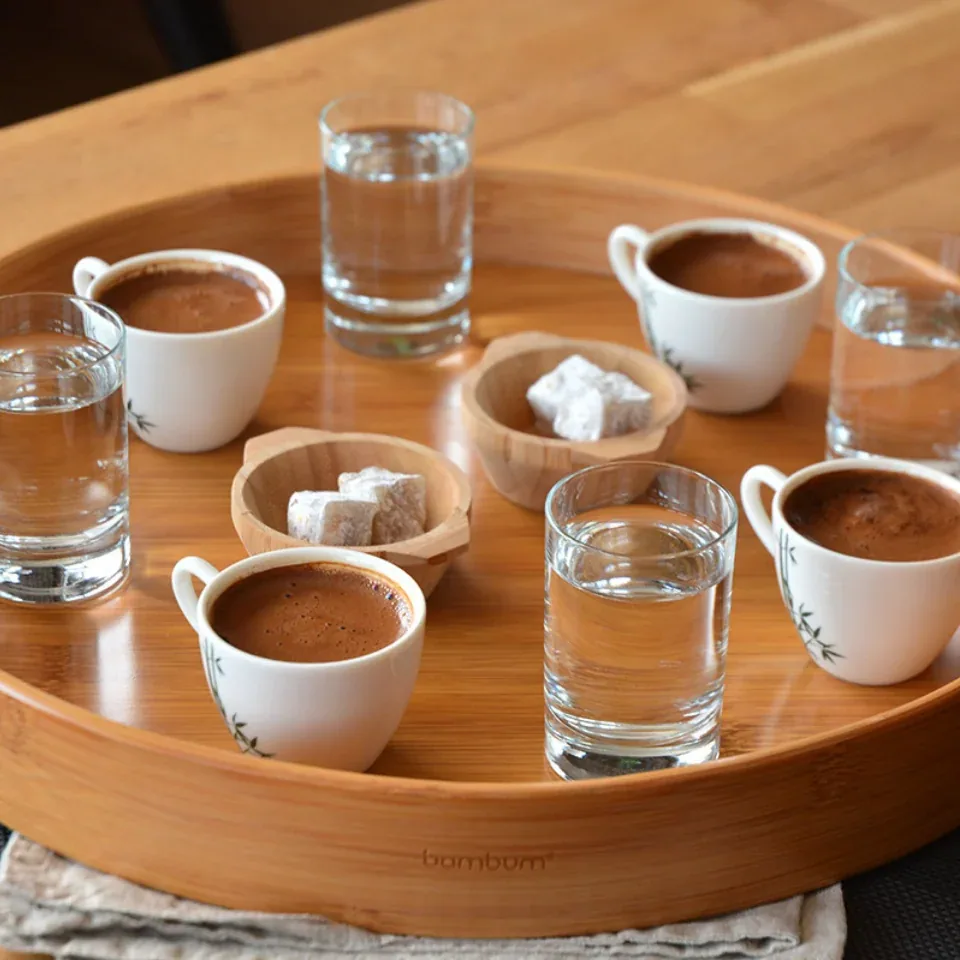 صينية خيزران دائرية كبيرة 40 سم - صورة 3