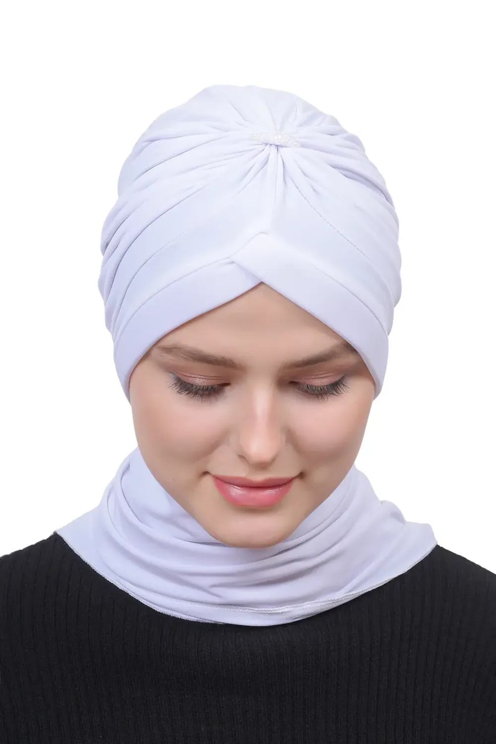 بونيه بتاج لؤلؤ وشريط جانبي - صورة 3