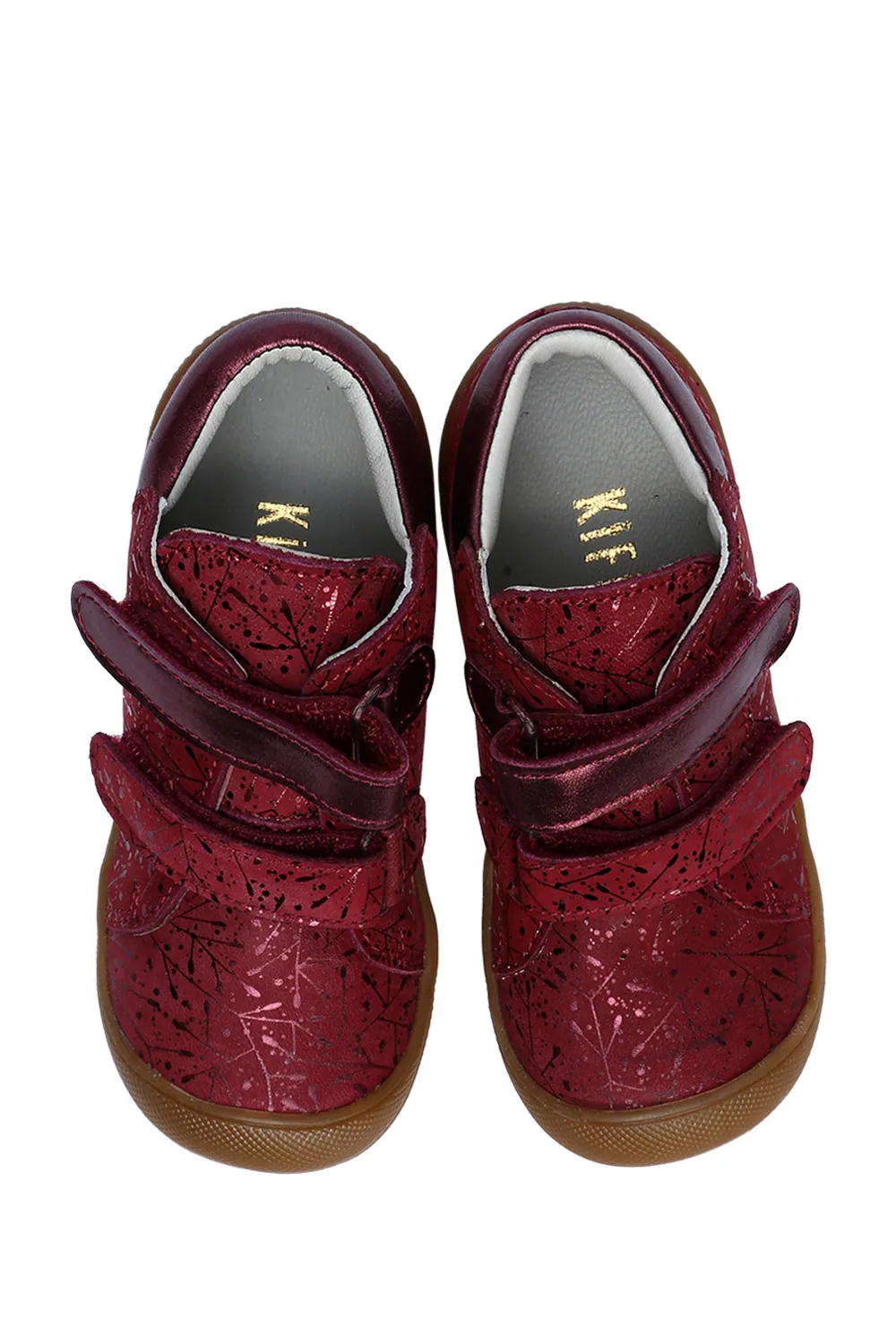 حذاء أول خطوة نوبوك بقلب لامع وحزامين - عنابي - صورة 3