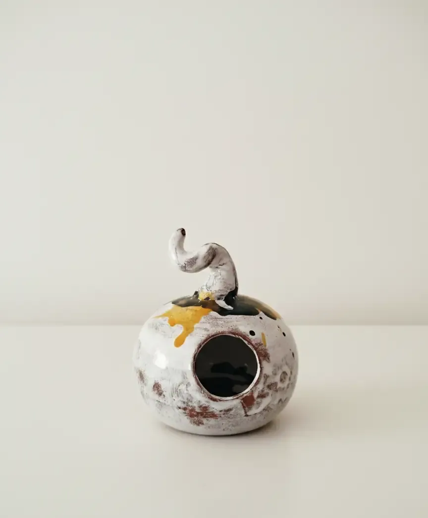 حامل شموع خزفي بتصميم فورو - صورة 2