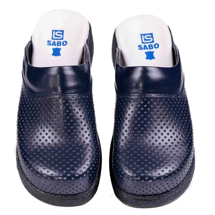 حذاء طبي نسائي مثقب بحزام خلفي كحلي - صورة 3