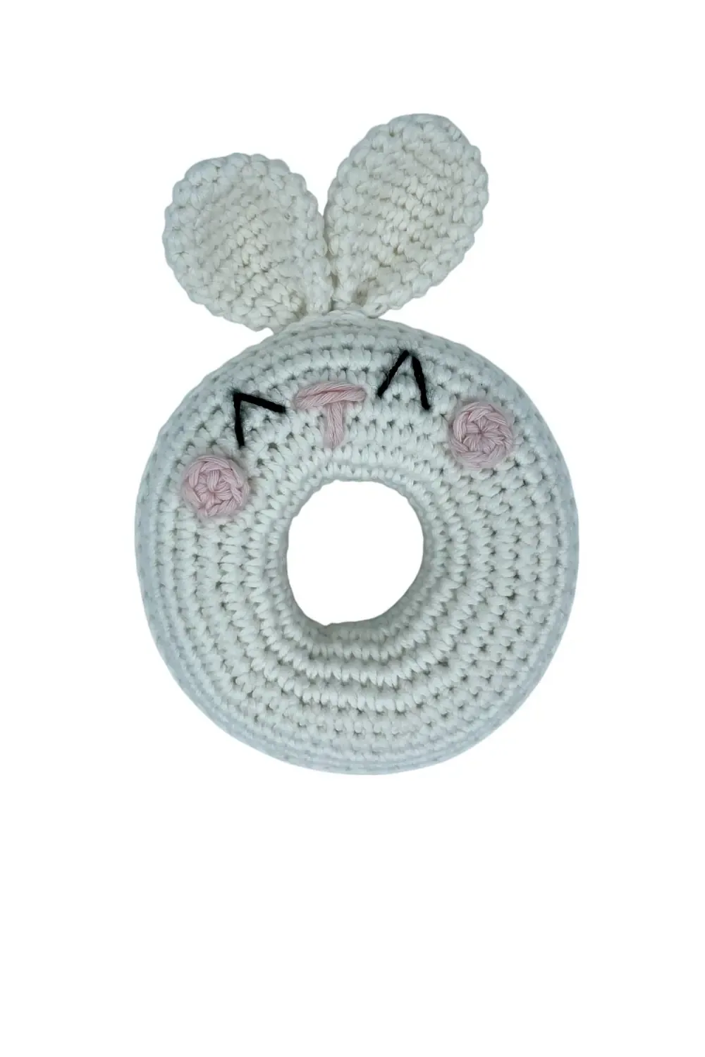 أرنب كروشيه بأذنين طويلتين مع عضّاضة - صورة 3