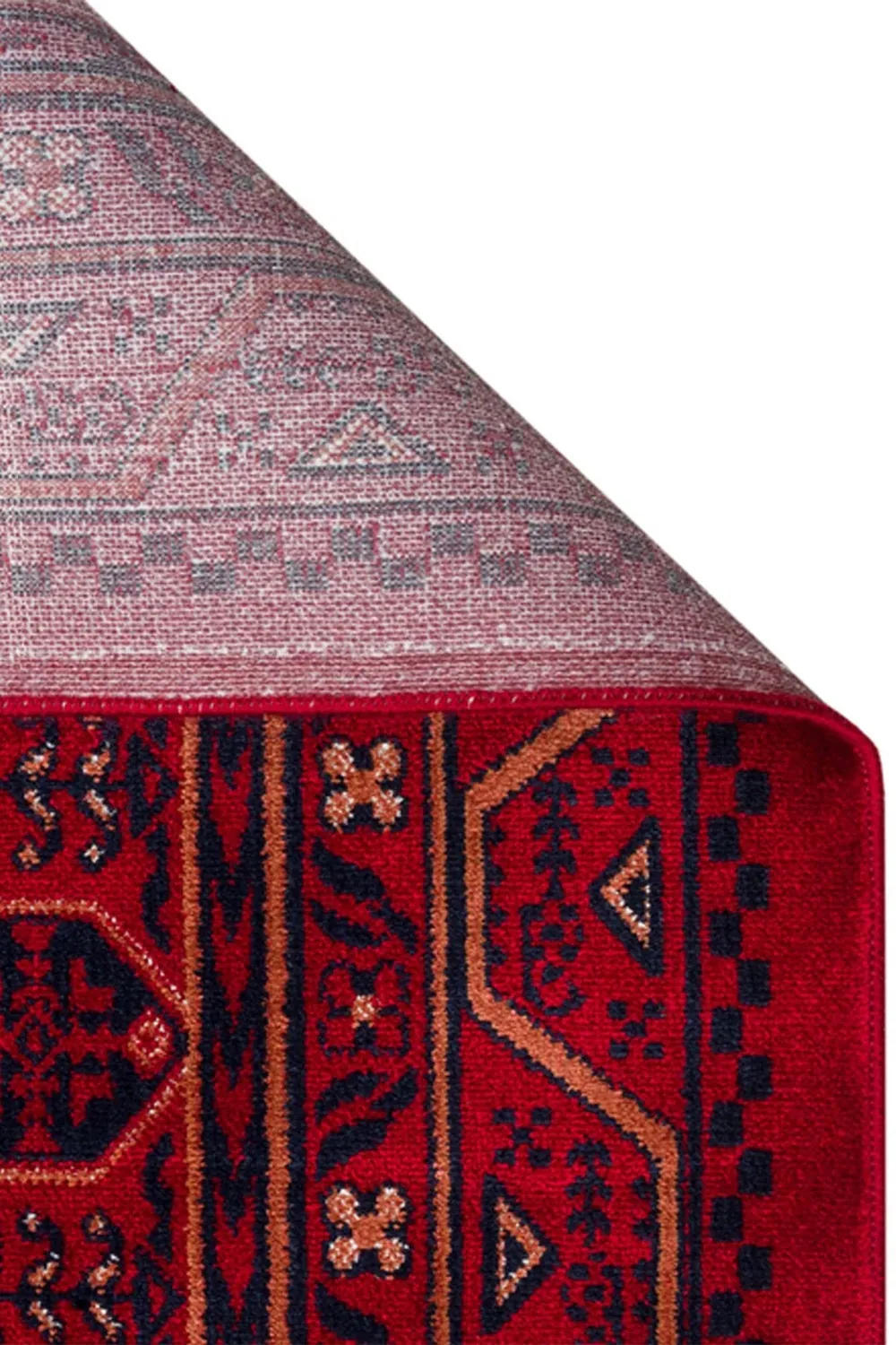 سجادة صالون من الفسكوز منسوجة آليًا - أحمر - 80×150 سم - صورة 3
