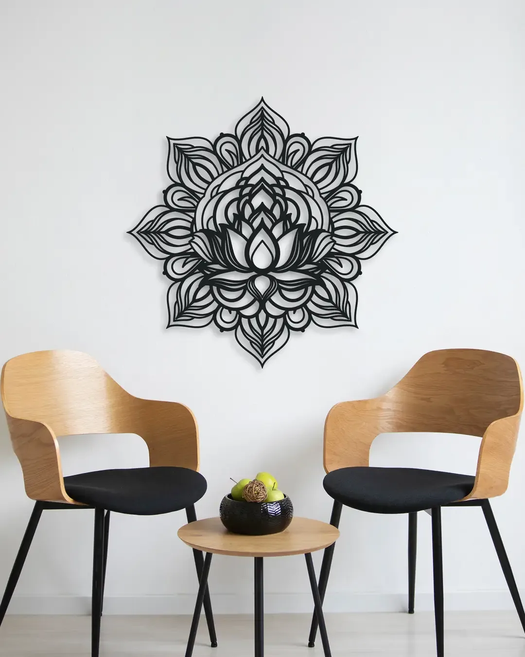 لوحة معدنية ماندالا بزهرة لوتس 50×50 سم - صورة 3