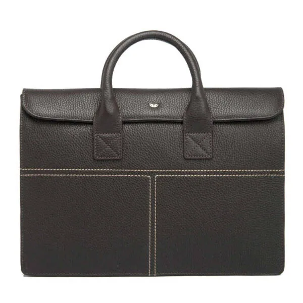 حقيبة وثائق جلدية بنية للجنسين