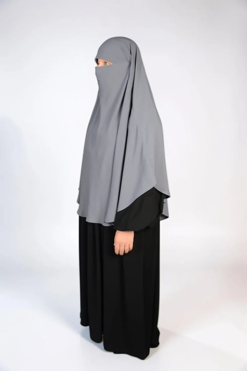 خمار سلطاني بيضاوي بلا أكمام رمادي - صورة 2