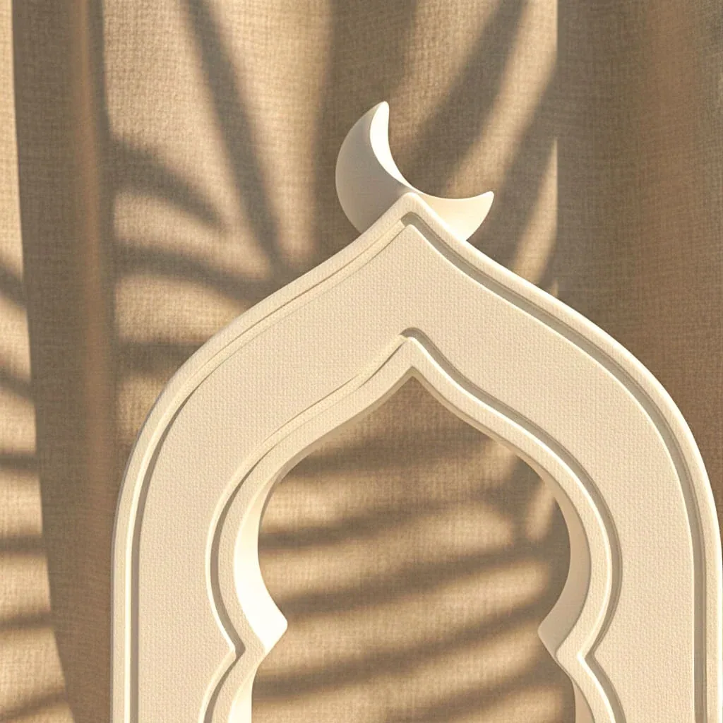 ديكور حجري بسيط للطاولة بشكل محراب وهلال - صورة 3