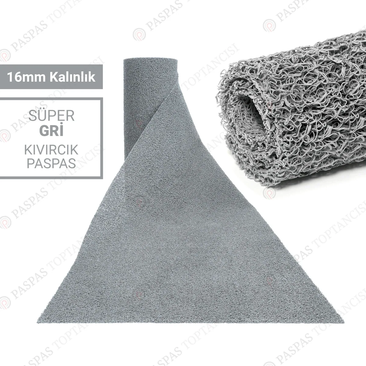 دواسة باب مجعّدة من PVC - رمادي - 80×100 سم