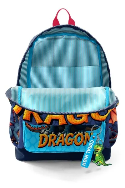 حقيبة مدرسية بأربعة أقسام بنقشة التنين - صورة 3