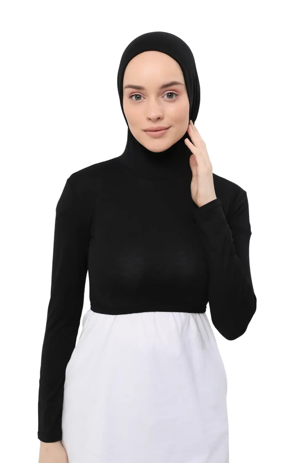 بودي نصفي بأكمام طويلة ورقبة وغطاء رأس - صورة 2