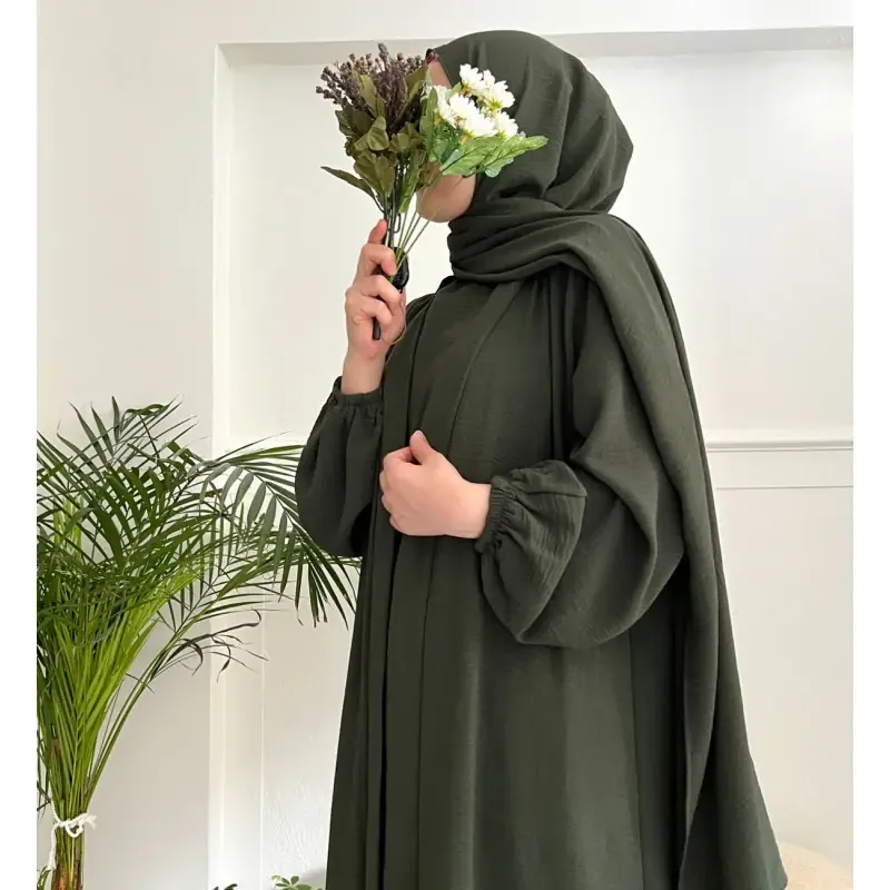 شال كريب أيروبين زيتوني