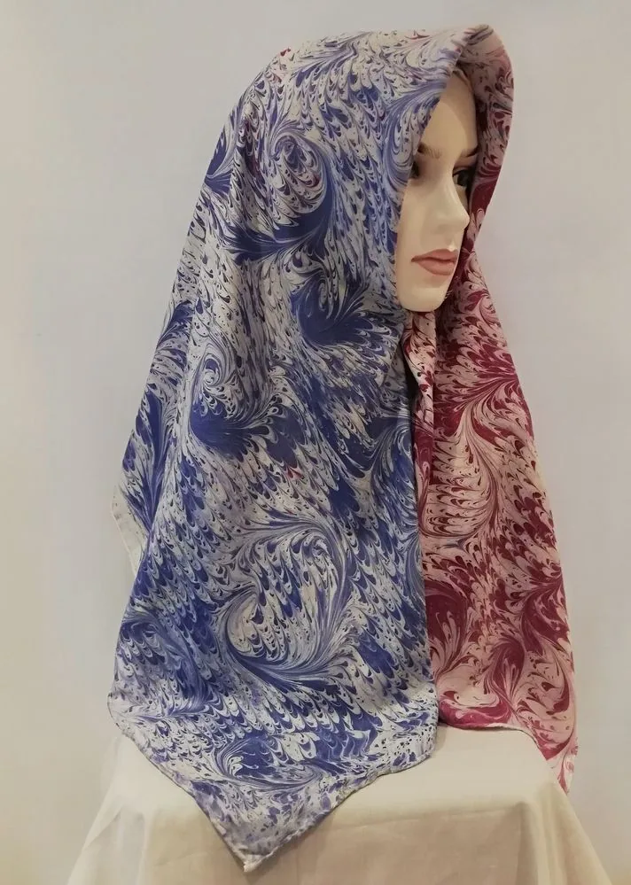 إيشارب رايون بإبرو أزرق وفوشيا متدرج - صورة 3