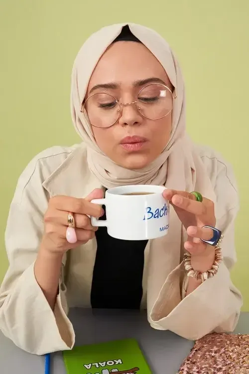 شال قطني بتأثير الغسيل الحجري بلون لؤلؤي - صورة 3