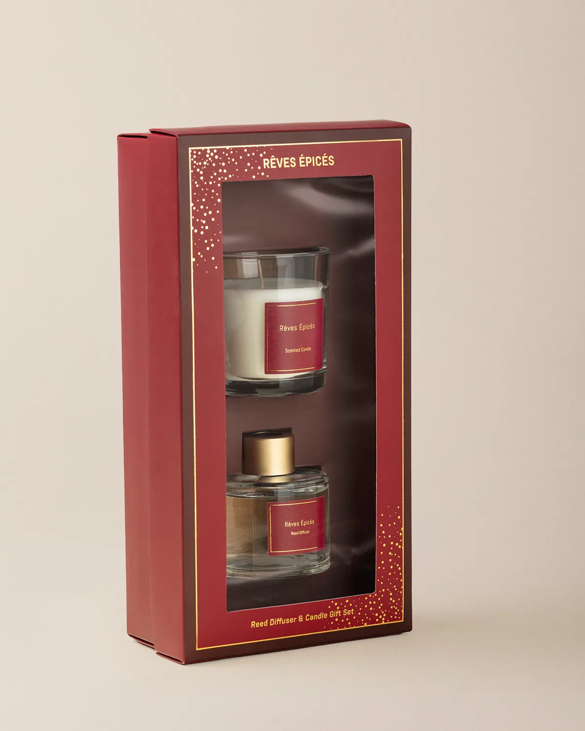 طقم شمعة 120 غ ومعطر جو بأعواد 200 مل