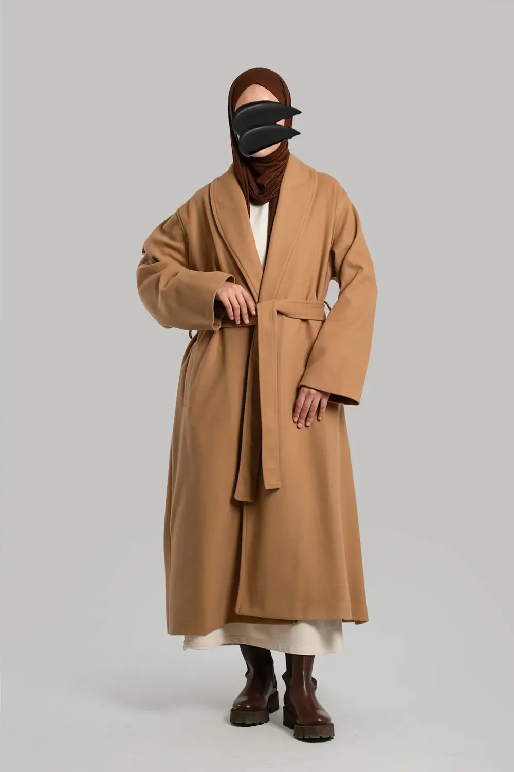 كارديغان جوخ بياقة شال - صورة 3