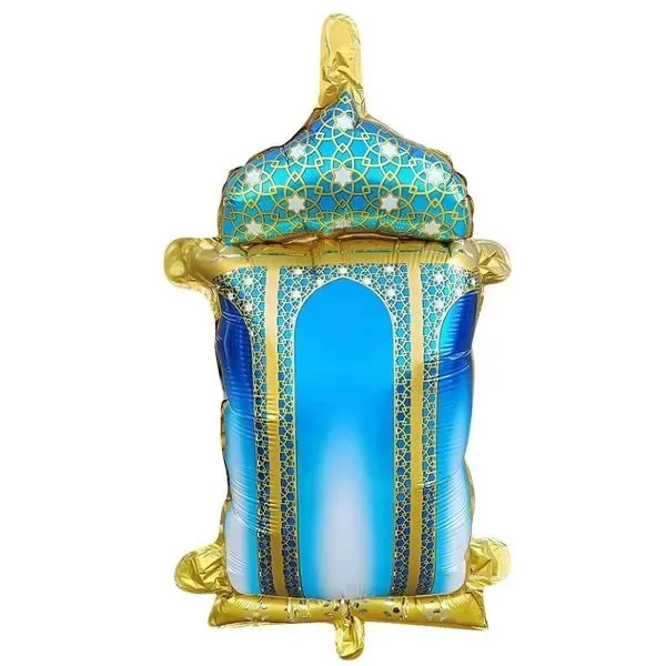 بالون فويل رمضان أزرق بشكل فانوس بقياس 45 سم