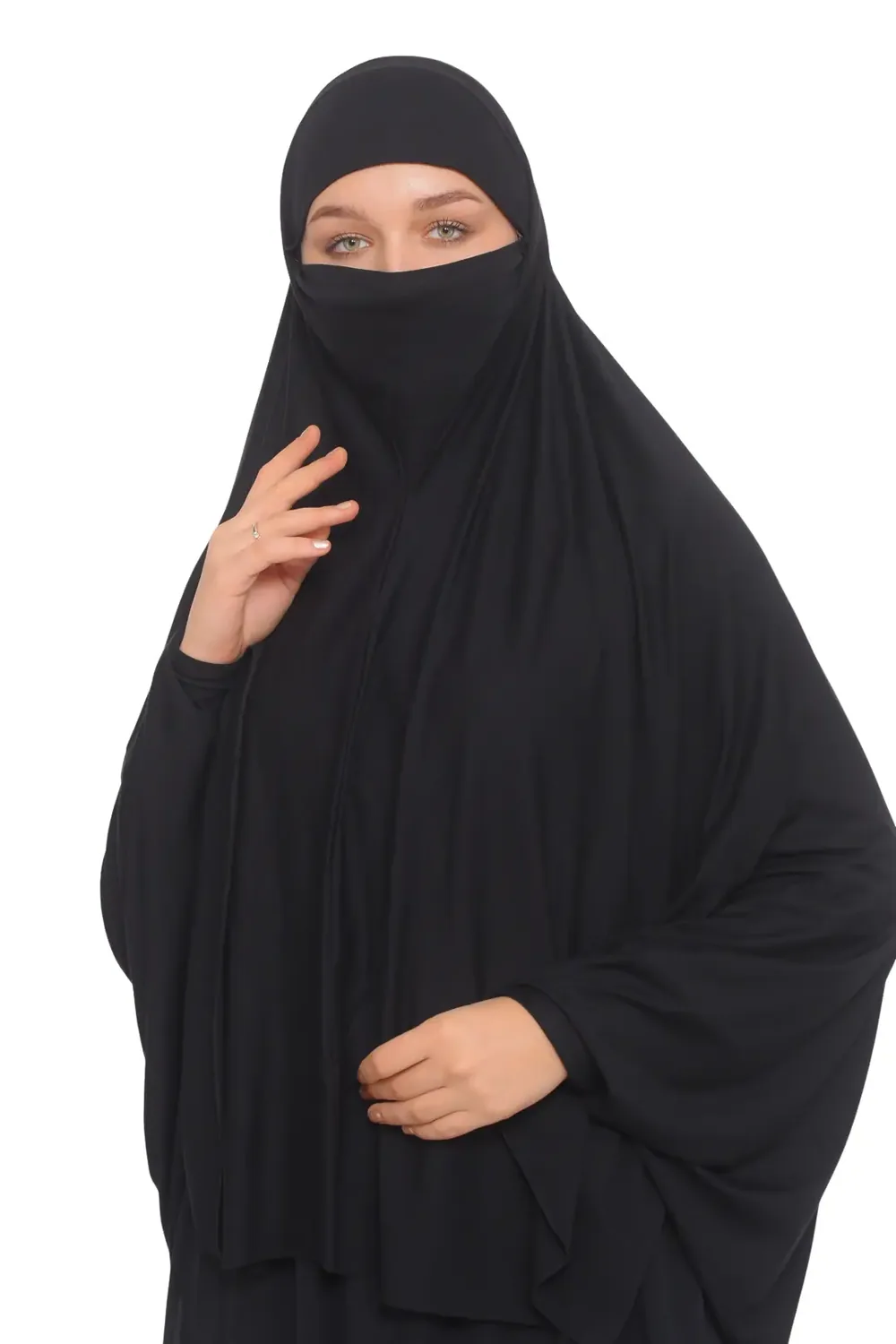 نقاب بخمار سوفليه بأكمام جاهز