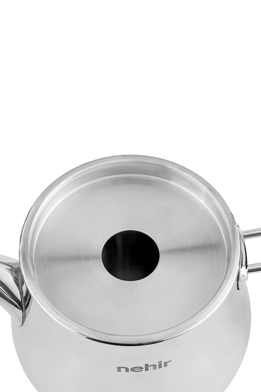 طقم إبريق شاي ستانلس ستيل بغطاء فولاذي متوسط - صورة 3