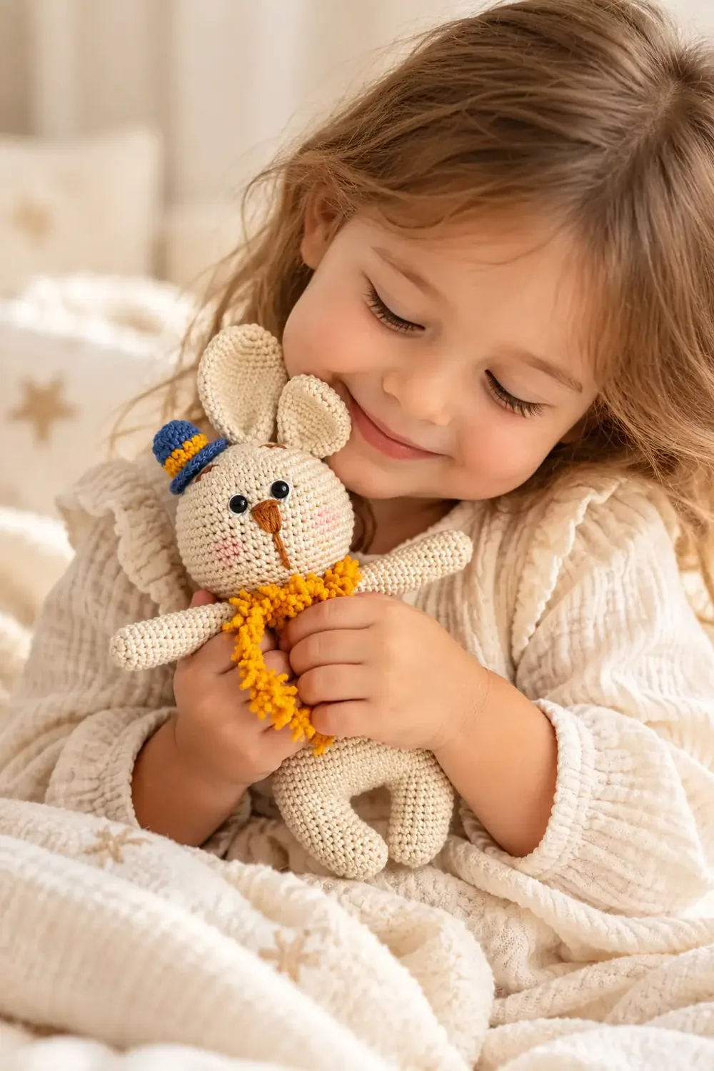 أرنب كروشيه بقبعة صغيرة - صورة 2