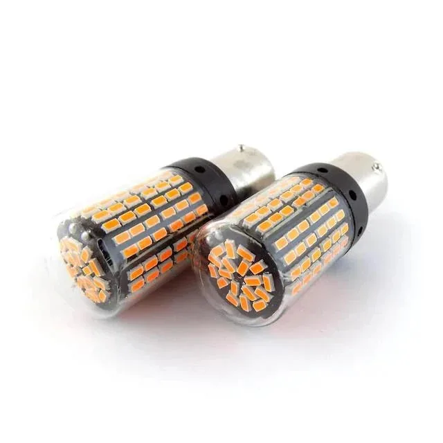 لمبة LED بقاعدة BA15S ضوء برتقالي 144 ثنائي