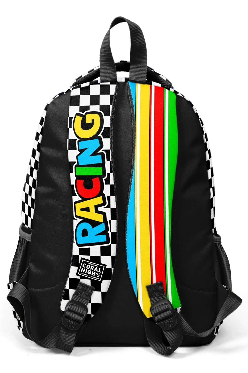 حقيبة مدرسية بنقشة السيارة الحمراء بثلاثة جيوب - صورة 2