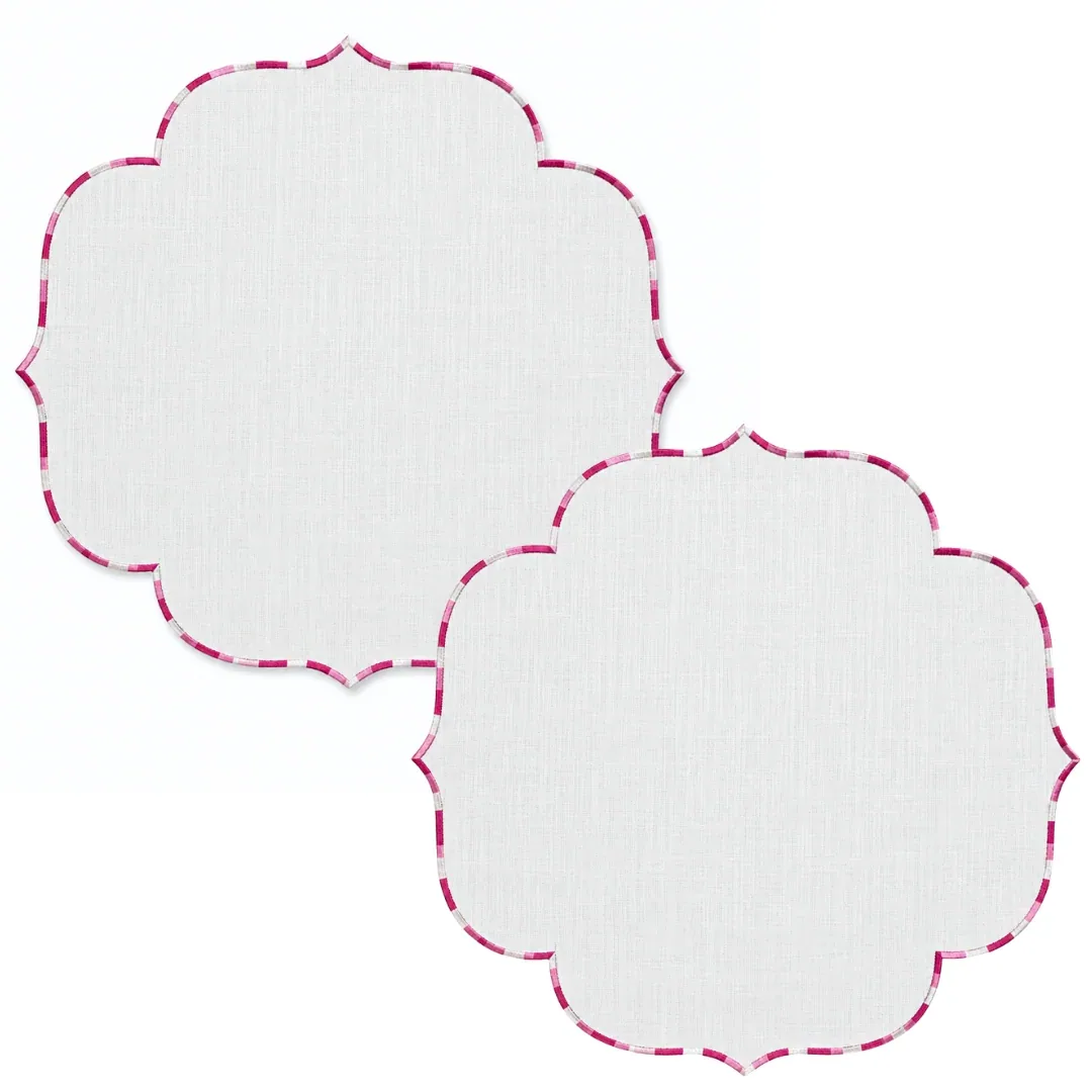 طقم مفرشي أطباق - وردي - 35×35 سم