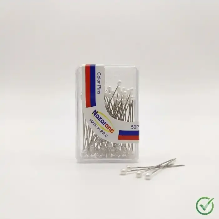 دبوس حجاب أبيض مفرد