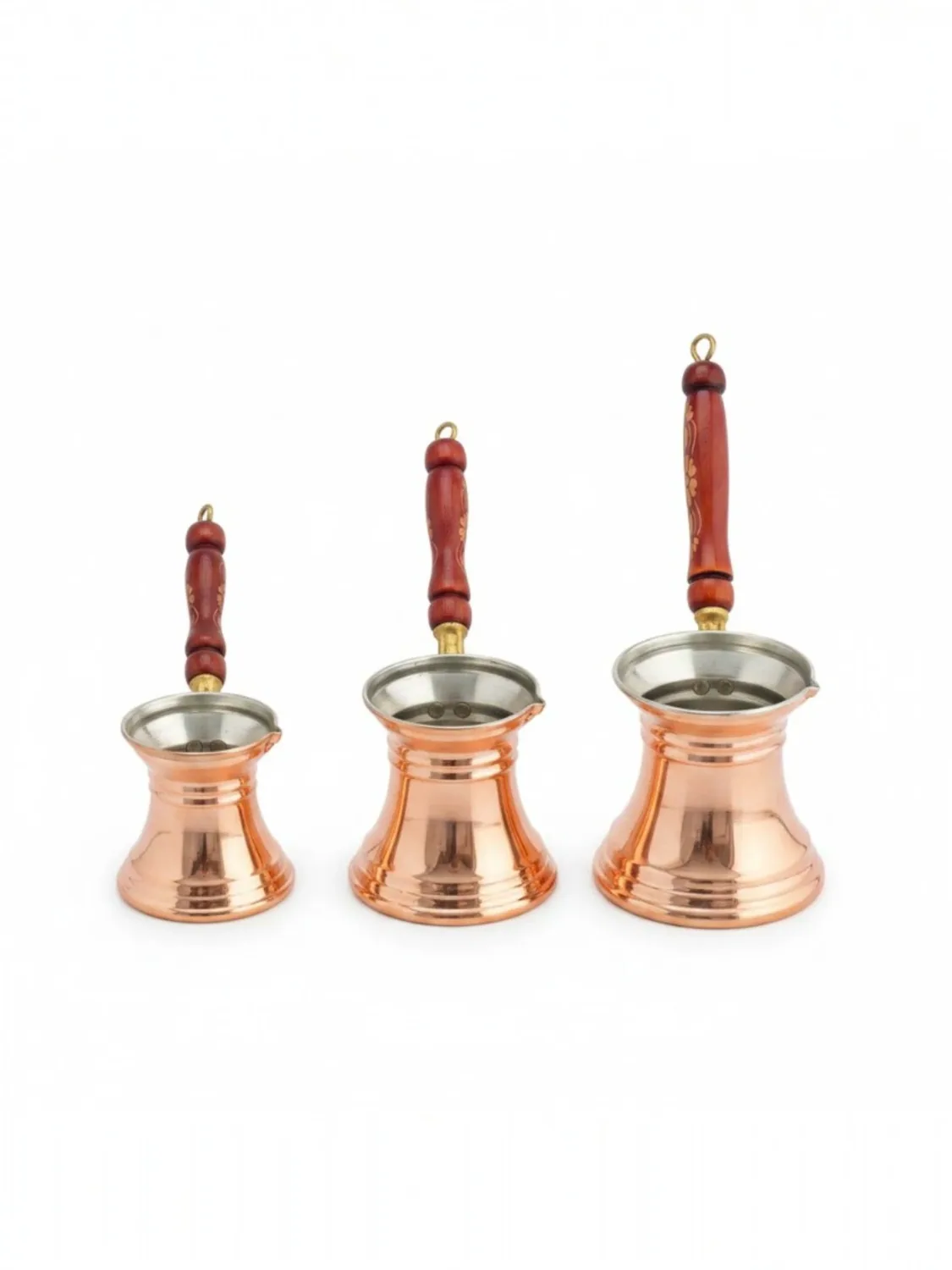 طقم ثلاث ركوات نحاسية طراز حاطر