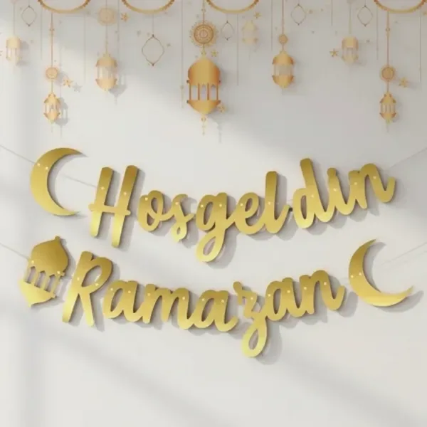 بانر «مرحباً رمضان» بالخط العربي طول 210 سم - صورة 4