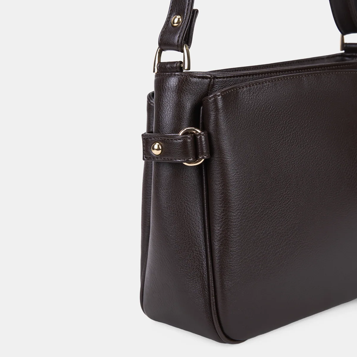 حقيبة كروس بنية داكنة متعددة الأقسام بعرض 25 سم - صورة 3