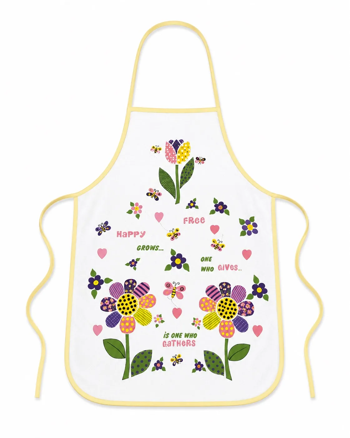 مريلة مطبخ مطبوعة بحواف صفراء - 50×74 سم