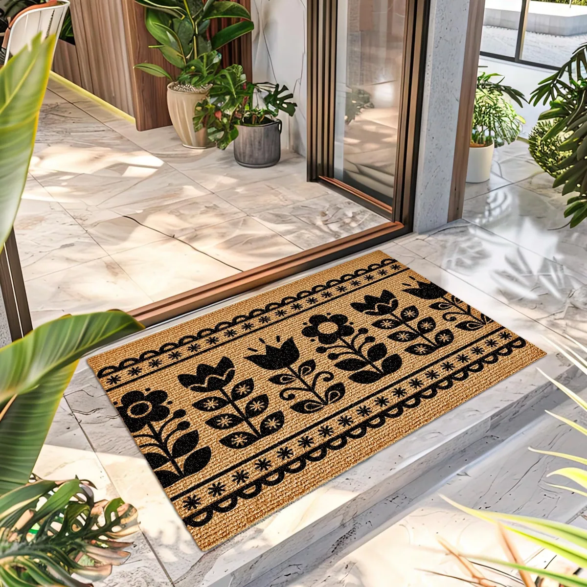 دواسة باب بزخارف زهور شعبية