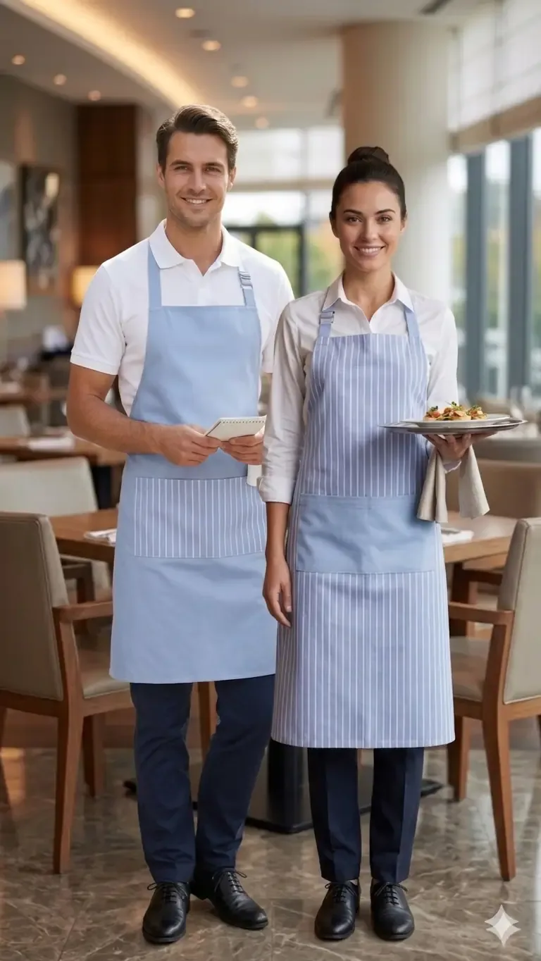 مريلة بوجهين قابلة للقلب بإبزيم