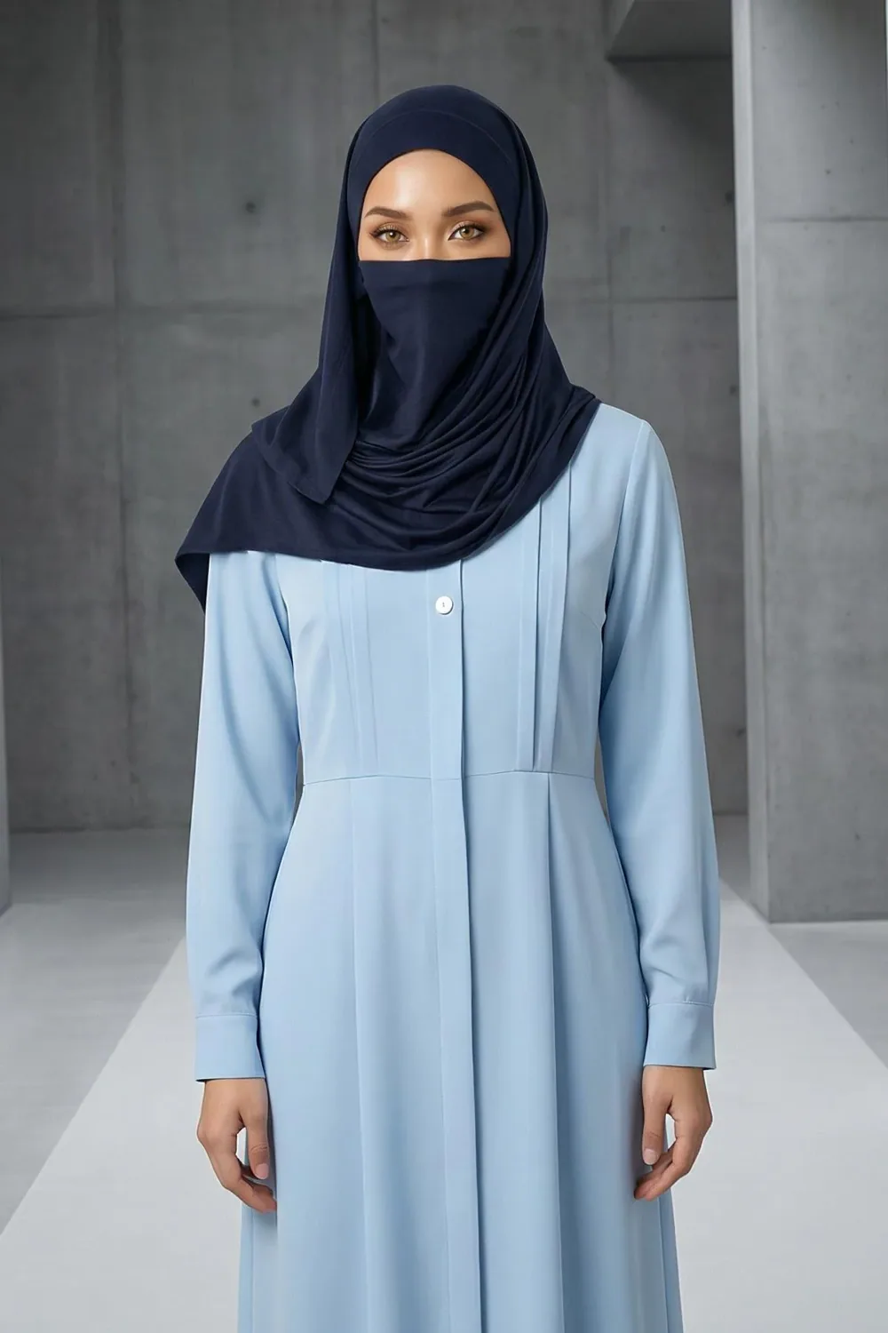 وشاح بغطاء وجه وقلنسوة قطنية مدمجة - صورة 2