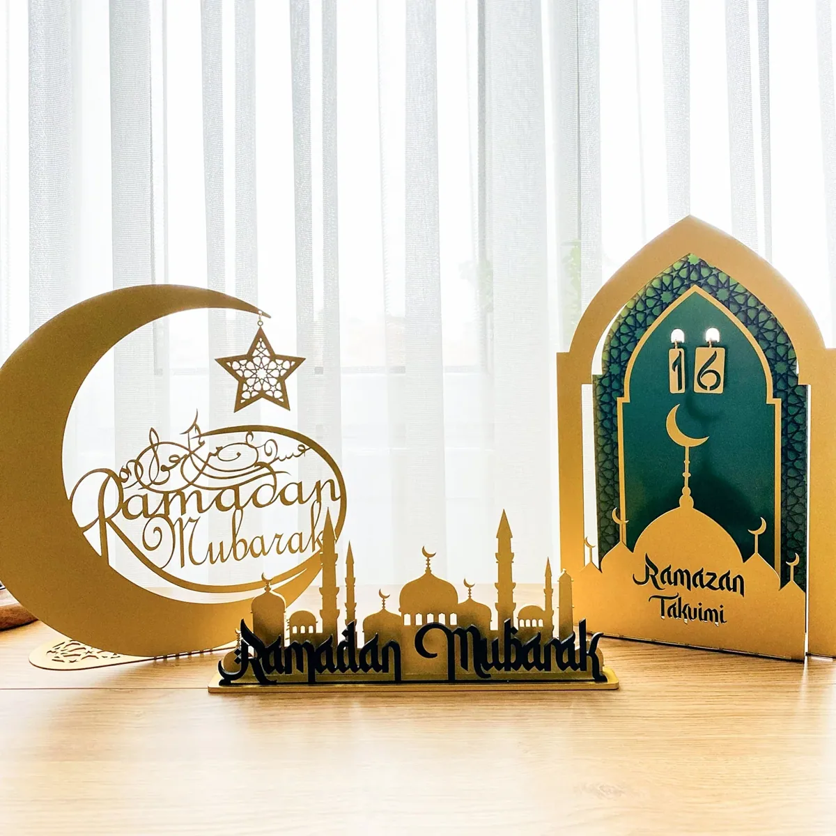 تقويم رمضان معدني ثلاثي الأبعاد بشكل محراب - صورة 4