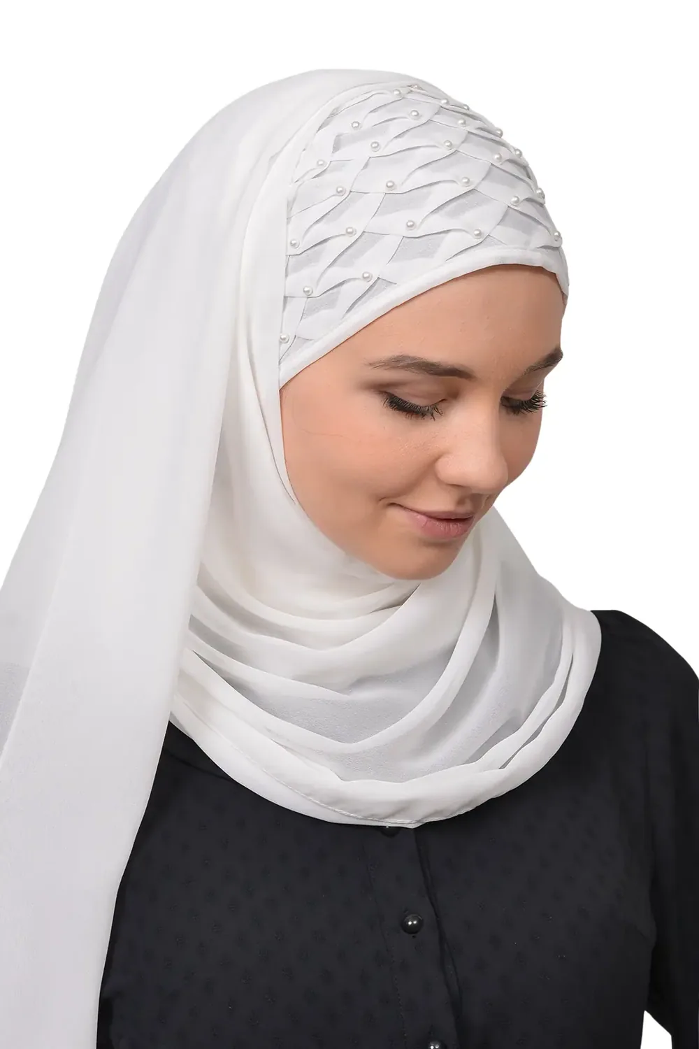 شال شيفون جاهز بخرز وكسرات - صورة 2