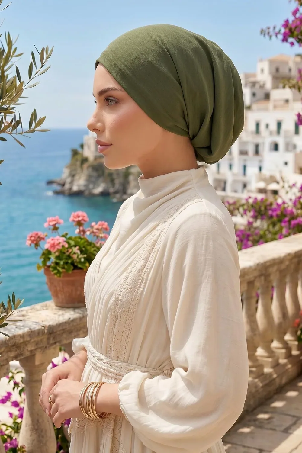 بونيه جاهز منسدل خفيف زيتي - صورة 3