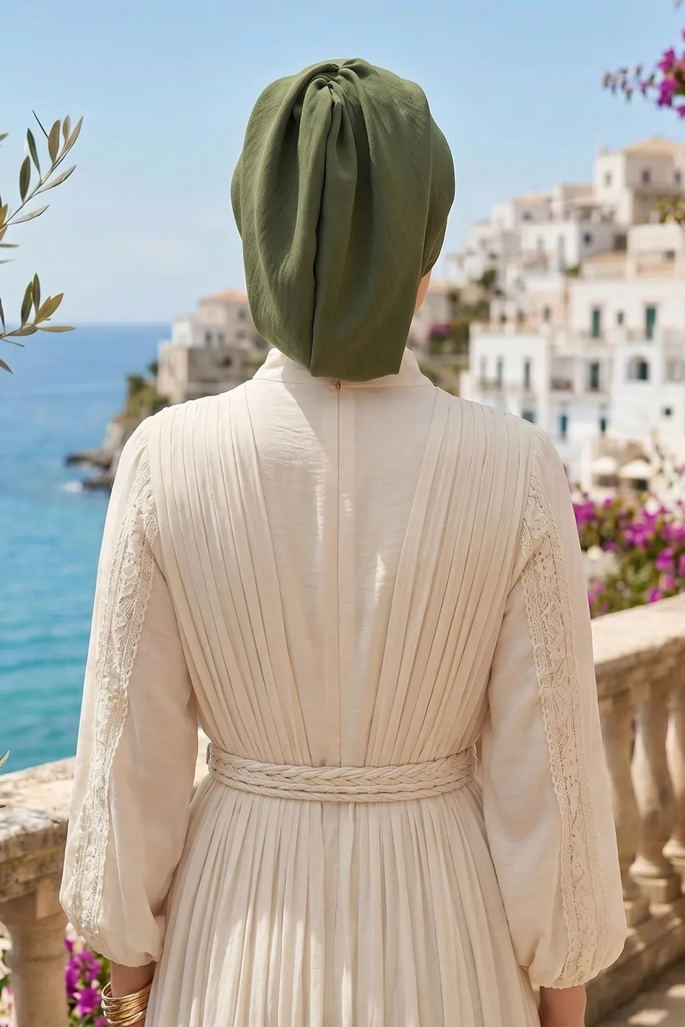 بونيه جاهز منسدل خفيف زيتي - صورة 4