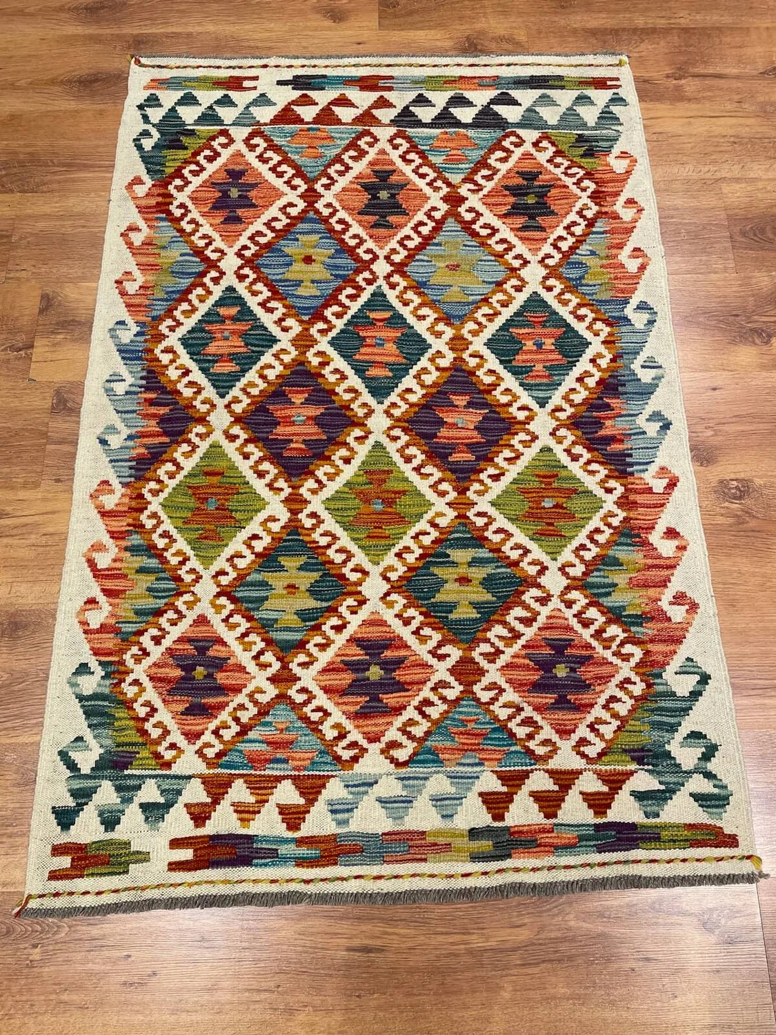 كليم منسوج يدويًا بنقشة أناضولية - 98×148 سم