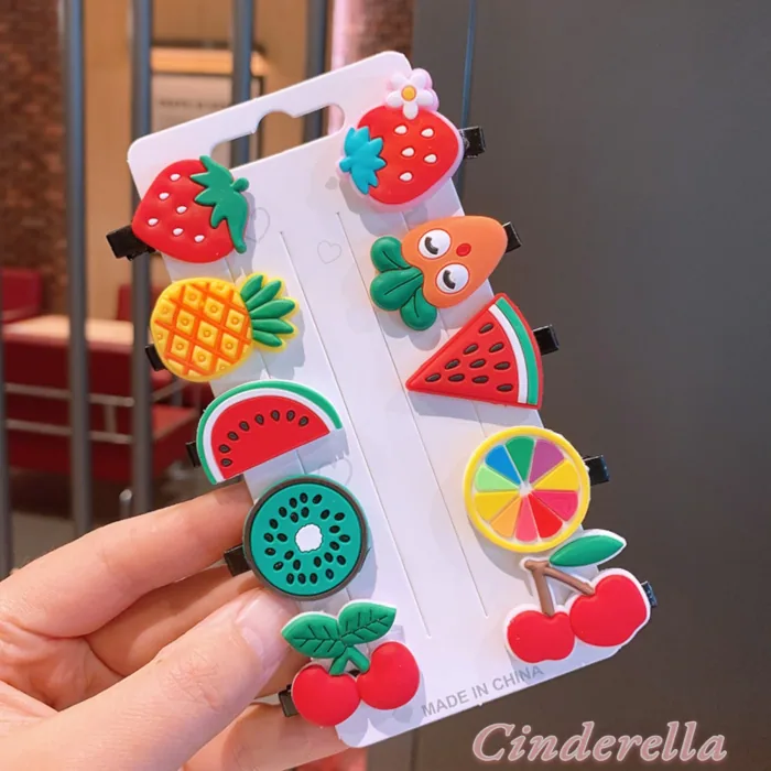 طقم 10 توكات بفواكه الفراولة والكرز والأناناس للبنات
