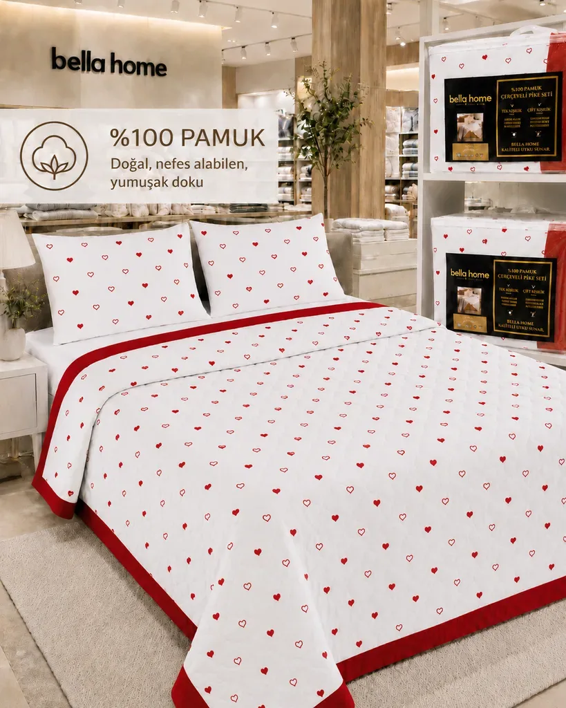 طقم بيكيه مزدوج من قطن بنقوش بتصميم عصري 200×230 سم