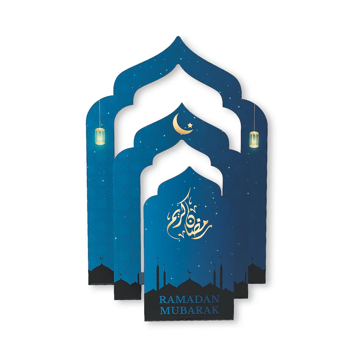 حامل مصحف وشمعة معدني بعبارة رمضان مبارك - صورة 2