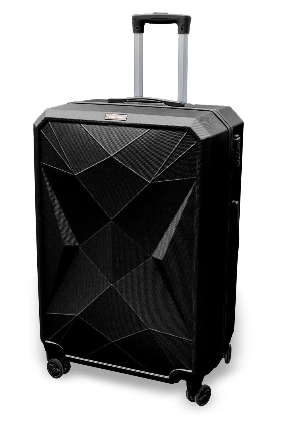 حقيبة سفر كبيرة سوداء بتصميم الألماس - صورة 3