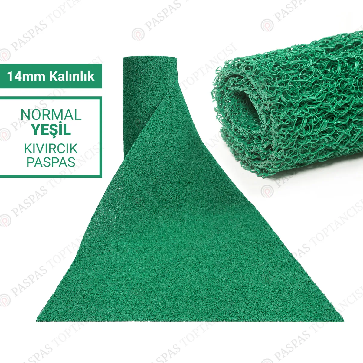 دواسة باب مجعّدة من PVC - أخضر - 80×100 سم