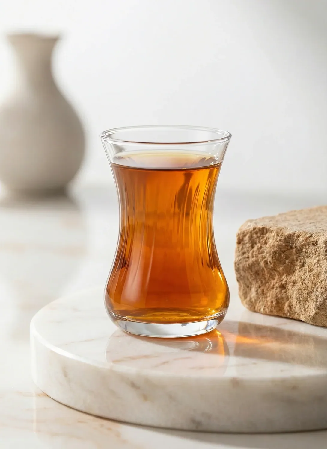 كاسات شاي زجاجية بنقش بصري 6 قطع