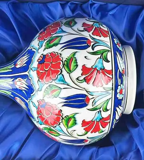 مزهرية إزنيك 30 سم بحديقة عثمانية ملونة - صورة 2